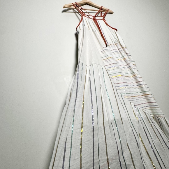 Anthropologie Akemi + Kin Sleeveless Asymmetrical Lined Cotton Maxi Dress Sz XS - Picture 9 of 12